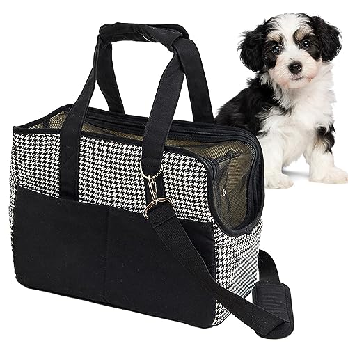 pologmase Schultertragetasche für Haustiere | Baumwoll-Canvas-Hunde-Reisetasche, Tragetasche | Atmungsaktive Haustier-Tragetasche, tragbare Haustier-Reisetrage-Umhängetasche für Kaninchenkätzchen von pologmase