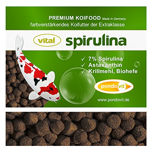 VITAL - SPIRULINA Premium Koifutter 12 kg / 6 mm pondovit farbverstärkendes Hauptfutter von pondovit