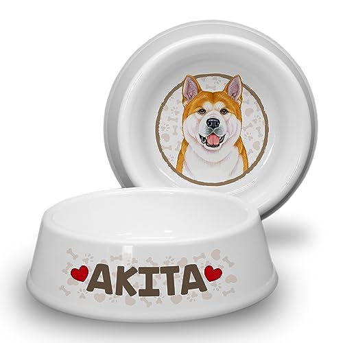 Akita - Hundenapf Ø 21cm. Rutschfester Futternapf/Trinknapf für mittlere Hunderassen. Fressnapf, Wasserschale, Haustierschüssel auch für Leckereien geeignet. Praktisch, Robust und Langlebig. von power gift