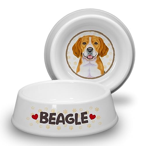 Beagle - ABS Hundenapf Ø 21cm. Rutschfester Futternapf Trinknapf. Fressnapf, Wasserschale, Haustierschüssel. Praktisch, Robust, Langlebig. von power gift