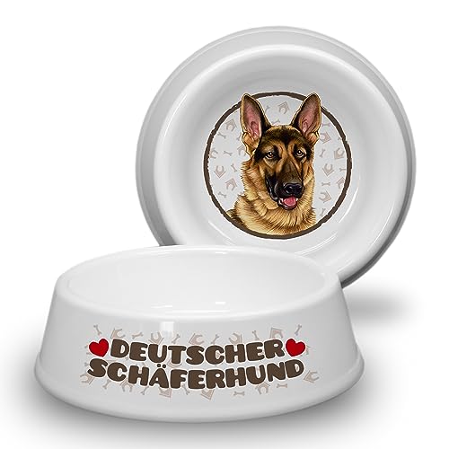 Deutscher SCHÄFERHUND - ABS Hundenapf Ø 21cm. Rutschfester Futternapf/Trinknapf. Fressnapf, Wasserschale, Haustierschüssel auch für Leckereien geeignet. Elegant, Robust, Langlebig. von power gift