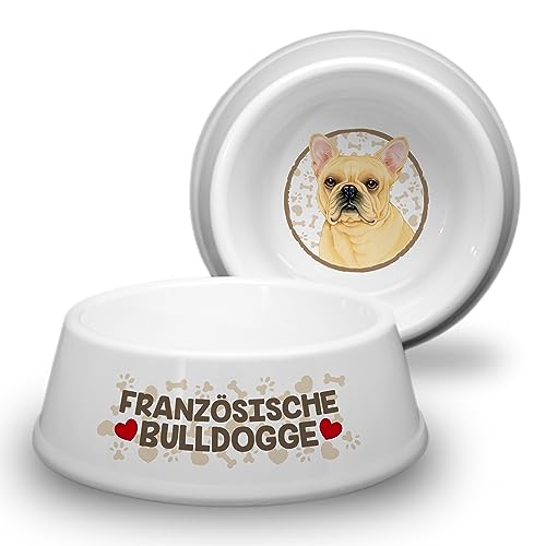 Französische Bulldogge braun - ABS Hundenapf Ø 18cm. Rutschfester Futternapf/Trinknapf für Hunde. Fressnapf, Wasserschale, Haustierschüssel für Leckereien geeignet. Praktisch, Robust, Langlebig. von power gift