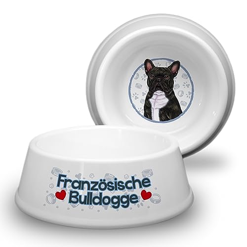 FRANZÖSISCHE Bulldogge SCHWARZ - ABS Hundenapf Ø 18cm. Rutschfester Futternapf, Trinknapf. Schale, Schüssel, Fressnapf, Wasserschale, Haustierschüssel. Elegant, Robust und Langlebig. von power gift