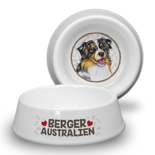 Berger AUSTRALIEN (FRA) - Hundenapf Ø 21cm. Rutschfester Futternapf, Trinknapf, Fressnapf, Wasserschale, Haustierschüssel. Praktisch, Robust, Langlebig. von power gift