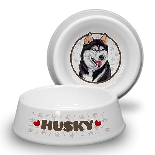 Husky - ABS Hundenapf Ø 21cm. Rutschfester Futternapf/Trinknapf für mittlere Hunderassen. Fressnapf, Wasserschale, Haustierschüssel. Elegant, Praktisch, Robust und Langlebig. von power gift