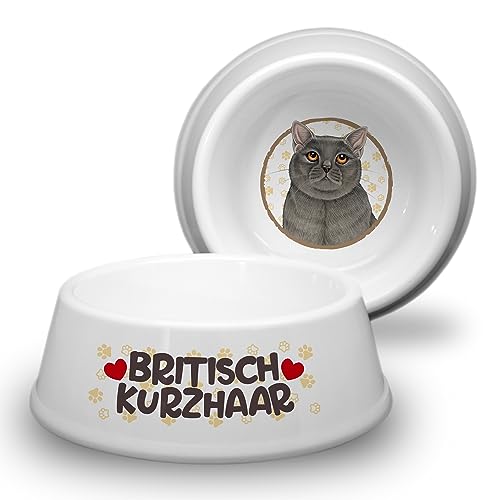 BRITISCH KURZHAAR - Katzennapf Ø 18cm. Rutschfester Futternapf. Trinknapf für Katzen. Wasserschale, Katzenschüssel. Elegant, Praktisch, Robust und Langlebig. von power gift