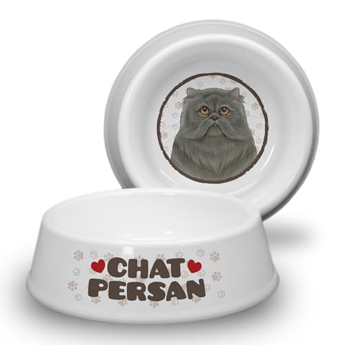 Chat PERSAN (FRA) - Katzennapf Ø18cm. Rutschfester Futternapf/Trinknapf für Katzen. Wasserschale, Katzenschüssel auch für Leckereien geeignet. Praktisch, Robust und Langlebig. von power gift