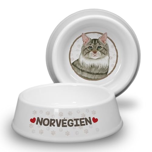 NORVEGIEN (FRA) - Katzennapf Ø 18cm. Rutschfester Futternapf/Trinknapf für Katzen. Wasserschale, Katzenschüssel auch für Leckereien geeignet. Praktisch, Robust und Langlebig. von power gift