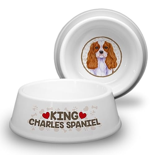 King Charles Spaniel - ABS Hundenapf Ø 18cm. Rutschfester Futternapf Trinknapf für kleine Hunderassen. Fressnapf, Wasserschale, Haustierschüssel auch für Leckereien geeignet. Robust und Langlebig. von power gift