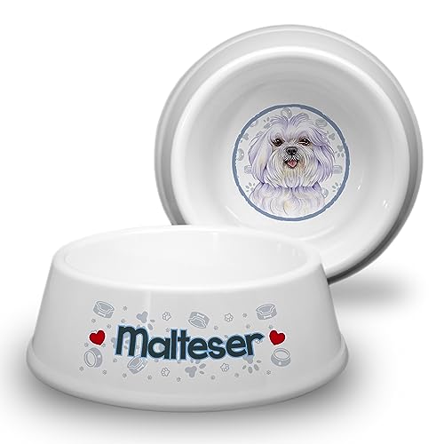 MALTESER - ABS Hundenapf Ø 18cm. Rutschfester Futternapf/Trinknapf für Hunde. Fressnapf, Wasserschale, Haustierschüssel auch für Leckereien geeignet. Praktisch, Robust und Langlebig. von power gift