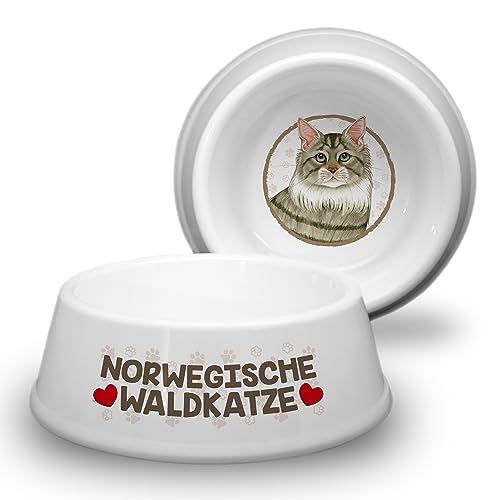 NORWEGISCHE WALDKATZE - Katzennapf Ø 18cm. Rutschfester Futternapf, Trinknapf für Katzen. Wasserschale, Katzenschüssel auch für Leckereien geeignet. Robust und Langlebig. von power gift