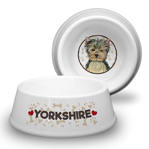 Yorkshire/Yorkie - Hundenapf Ø 18cm. Rutschfester Futternapf Trinknapf. Fressnapf, Wasserschale, Haustierschüssel. Praktisch, Robust, Langlebig. von power gift