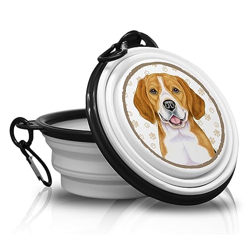 4. Beagle - Falt, Tragbarer Trinknapf mit Karabiner für Unterwegs. Futternapf, Haustierschüssel. Handlich und Einzigartig. von power gift