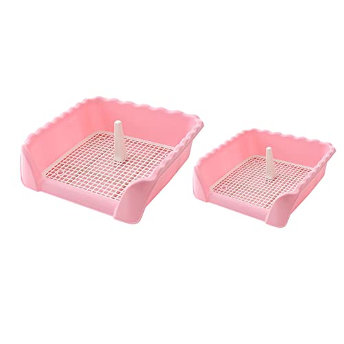 predolo 2er Set Haustier Katzen Trainings WC Schüssel - Praktisches Zubehör für die Katzentoilette, Rosa klein Rosa mittel von predolo