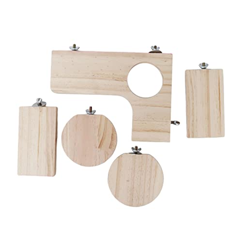 predolo 5 Stück Hamsterständer Plattform Holzplattform Haustierkäfig Spielplatz Holz Sprungbretter für Kleintiere Eichhörnchen Vogel Ratte Kletterübung von predolo