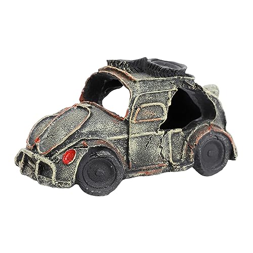 predolo Autowrack Aquarium Dekoration Aquarium Fischversteck Aquarium Versteck Höhle Zuhause für kleine Fische, T 15,5x10x8cm von predolo