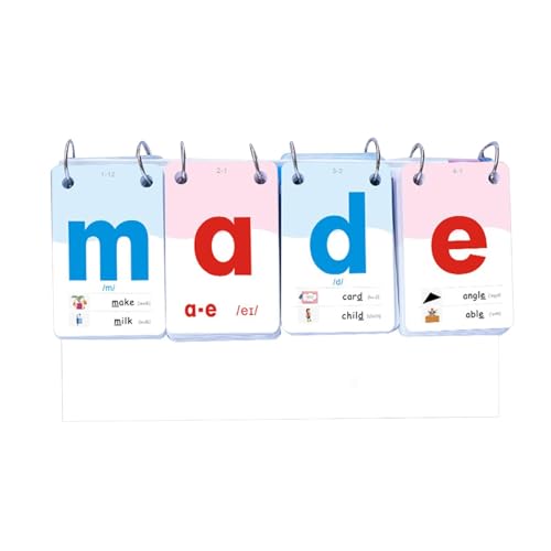 predolo Baby Phonics Alphabet Lernkarten Wort Rechtschreibspiele Vorschulerziehung Lehrmittel für Kinder, 42cmx23cm von predolo