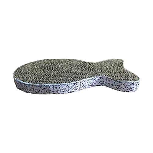 predolo Cat Scratcher Karton Cat Scratch Pad Kratzbrett Couch Interaktives Spielzeug Lounge Bed House Wellpappe Kratzunterlage für Kitty Kitten, Fisch von predolo