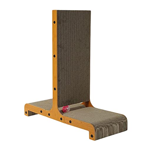 predolo Cat Scratcher Kratzunterlage mit Glocke, Kugel, Kratzbrett, Kratzbäume, Möbelschutz, langlebig, für Katzen, Kätzchen, Kätzchen, 60,8 cm x 25 cm x 64 cm von predolo