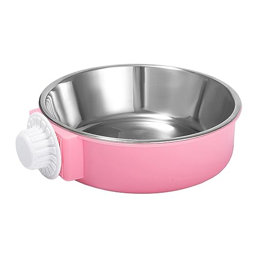 predolo Crate Hundenapf Käfig Coop Cup Hängender Hundewassernapf Haustierfutternapf für kleine Tiere, ROSA von predolo