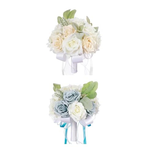 predolo Exquisites Blumenarrangement für feierliche Anlässe, Weiß und blau von predolo