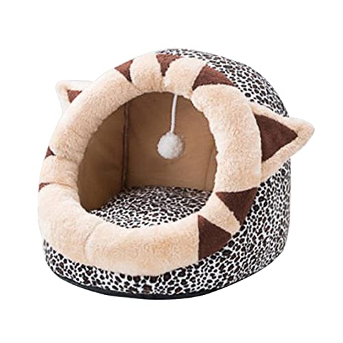 predolo Gefaltete Katzenbetten mit Ball -Boden Warme Möbelkissen Weiche -Hundekorb-Zelt Niedliche Zwingerunterlage Nest für, 42 x 45 x 34 cm von predolo