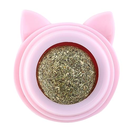 predolo Haustier Katze Katzenminze Ball Spielzeug Kätzchen Spielzeug Spielen Drehbare beißspielzeug für Haustier Katzen Kätzchen Kauen Spielzeug Katze, ROSA von predolo