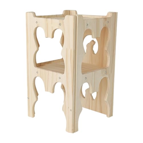 predolo Holzversteck für Kaninchen, Mäuse, Frettchen - Natürlicher Unterschlupf für Kleintiere, 23cmx23cmx38.5cm von predolo