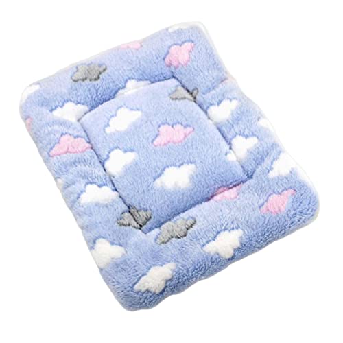 predolo Hundebettmatte Katzenbettmatten Käfigunterlage Pet Pad für Herbst Winter Indoor Bunny Sleeping Rabbit, blau M von predolo