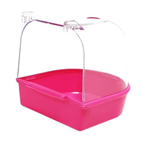 predolo Käfig Badewanne für Papageien, Vogelbadebox, Wassernapf für Turteltauben, Sittiche, ROSA von predolo