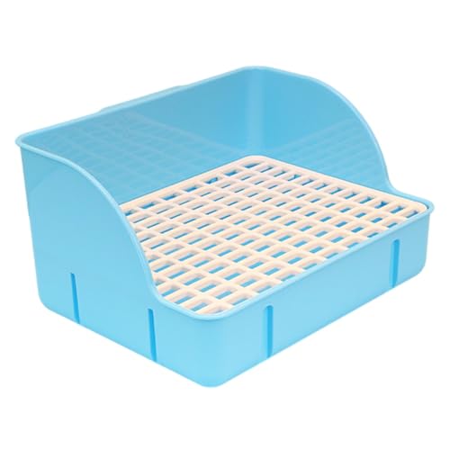 predolo Kaninchentoilette, Ecktoilette, 29 x 22 x 15,5 cm, Töpfchentrainer für Nager, blaues PP-Netz von predolo