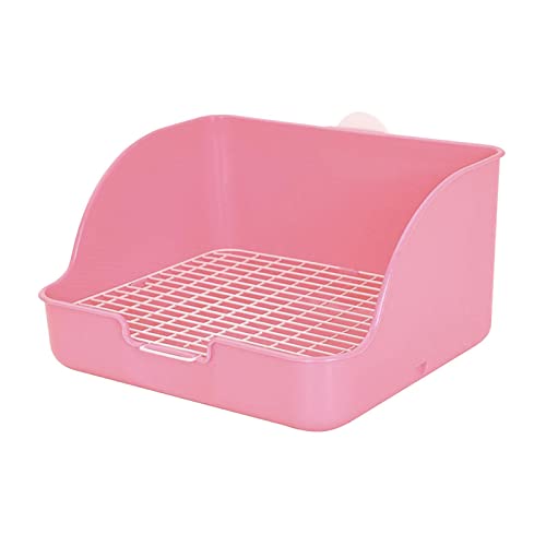 predolo Kaninchentoilette, Pee-Pfannen-Tablett, Bettwäsche, Käfig, Töpfchenbox, Häschen-Töpfchen-Trainer-Ecke für Galesaur, ROSA von predolo