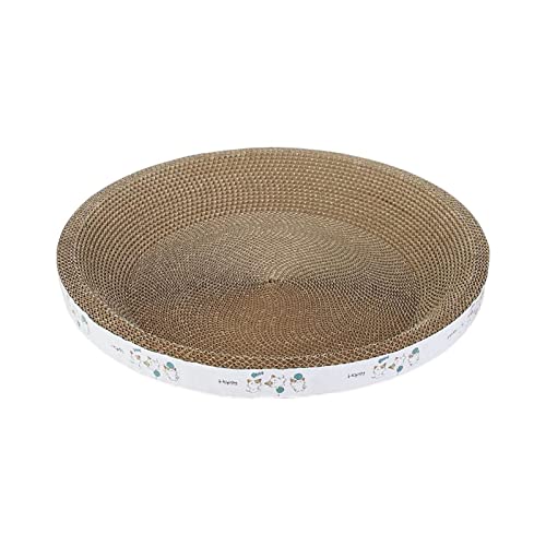 predolo Katzenkratzer Karton Wellpappe Kratzmatte Kratzunterlage Karton Katzenbett Katzenkratzer Bett zum Schutz von Möbelschleifkrallen, Rundspiel 43cm von predolo