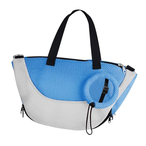 predolo Katzenpflegetasche, Katzenduschnetztasche, Robustes Design, Verstellbarer Schultergurt, atmungsaktives Material, weiß Blau von predolo