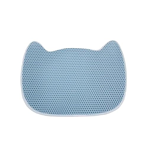 predolo Katzenstreu-Matte, doppelschichtig, Katzenstreu-Pad, Katzenstreu-Pad, Kitty-Box-Teppich, Blau von predolo