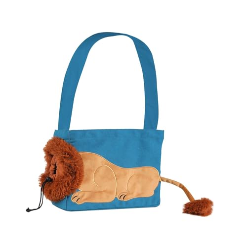 predolo Kleine Haustier Tragetasche, Segeltuch Umhängetasche, Handtasche, Praktische, Langlebige Reise Transporttasche, Tragbare Umhängetasche für Kätzchen, W, blau L von predolo