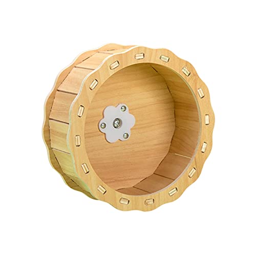 predolo Kleines Haustier-Rotations-Jogging-Rad, Hamster-Übungsrad, Holz, geräuschlose Hamster-Laufräder für Frettchen, Kleintiere, Zubehör, Zubehör, 12,5 cm von predolo