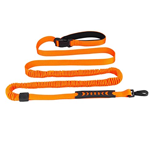 predolo Robuste Hundeleine mit einziehbarem Seil, gepolsterter Griff und reflektierendes Band für kleine und mittelgroße Hunde, ORANGE von predolo