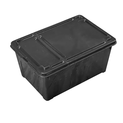 predolo Schlangenzuchtbox Transparentes Schildkrötenbecken Schildkrötentransportbehälter für Flusskrebse, Schwarz von predolo