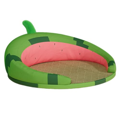 predolo Selbstkühlendes Haustierkissen, Rattanmatte, Süß, Bequem, rutschfest, Tragbar, Atmungsaktiv, Kühlkissen, Schlafbett, Katzensofa für Haustierkatzen, Wassermelone von predolo