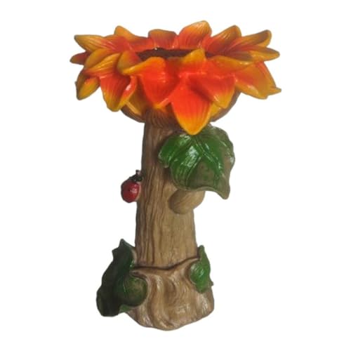 predolo Statuette aus Kunstharz, Futterfigur aus Kunstharz, dekoratives Geschenk, Zaun, Garten, Vogelbad, Futterstation für Park, Landschaft, Rasen, Blume 16x16x26cm von predolo