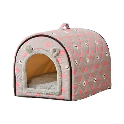 predolo Tragbare Hundehütte, faltbar, weiches Zwingerbett, Katzennest, Welpenhöhle, Hundezelt, Tierheim für Welpen, rosa Punkte von predolo