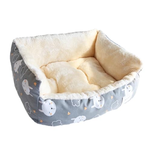 predolo Verdickte Winter Warme Haustier Bett Katze Sofa Surround Warm Halten rutschfeste Unterseite Geschlossene Kleine Tier Bett Hund Katze Bett Sofa, grau von predolo