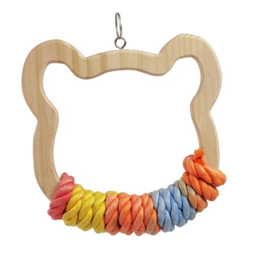 predolo Vogelschaukel Spielzeug, Papagei, Hängendes, Schlafender Holzbarsch, Kletterhängematte für Spielübungen, Kleine Vögel, Wellensittiche, Sonnensi, 18cmx19cm von predolo