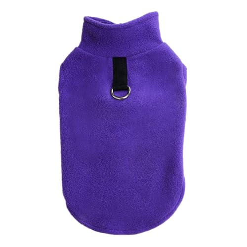 predolo Warme Hundepullover-Fleeceweste, superweich, mit D-Ringen, Leine, hält warm, Fleece-Hundepullover, warme Winterjacken für Parkpartys, violett von predolo