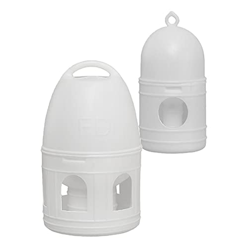 predolo Wasserspender für Vögel - Nützliches Set für Geflügel, 1L 5L Weiß von predolo