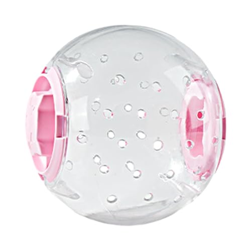 predolo Zwerghamster-Gymnastikball, Laufball, lautlos, Haustierspielzeug, durchsichtig, Kleiner Hamsterball für Käfigzubehör, kleine Tiere, Rosa 14cm von predolo