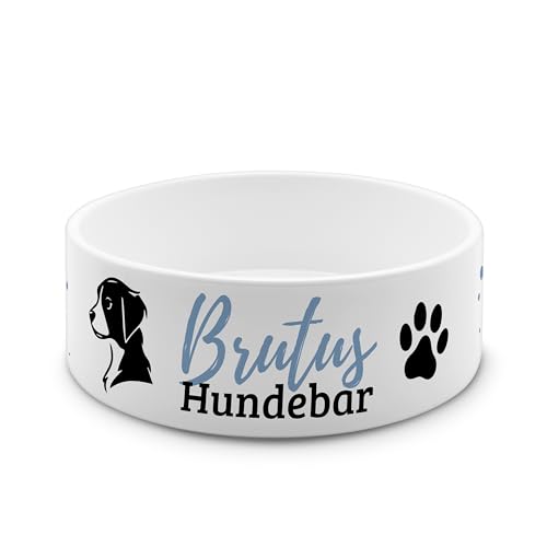 PrintPlanet® - Futternapf mit Name oder Text personalisiert - Für Katzen und kleine Hunde - Napf Hundenapf Katzennapf selbst gestalten - Layout 07 von printplanet