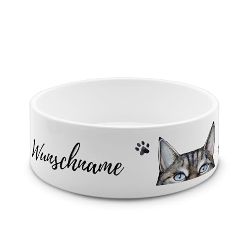 PrintPlanet® - Futternapf mit Name oder Text personalisiert - Für Katzen und kleine Hunde - Napf Hundenapf Katzennapf selbst gestalten - Layout 13 von printplanet