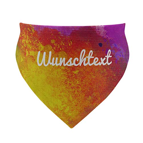 printplanet® - Hundehalstuch mit Name oder Text - Halstuch für Hunde - Layout Colorpaint - Größe M von printplanet